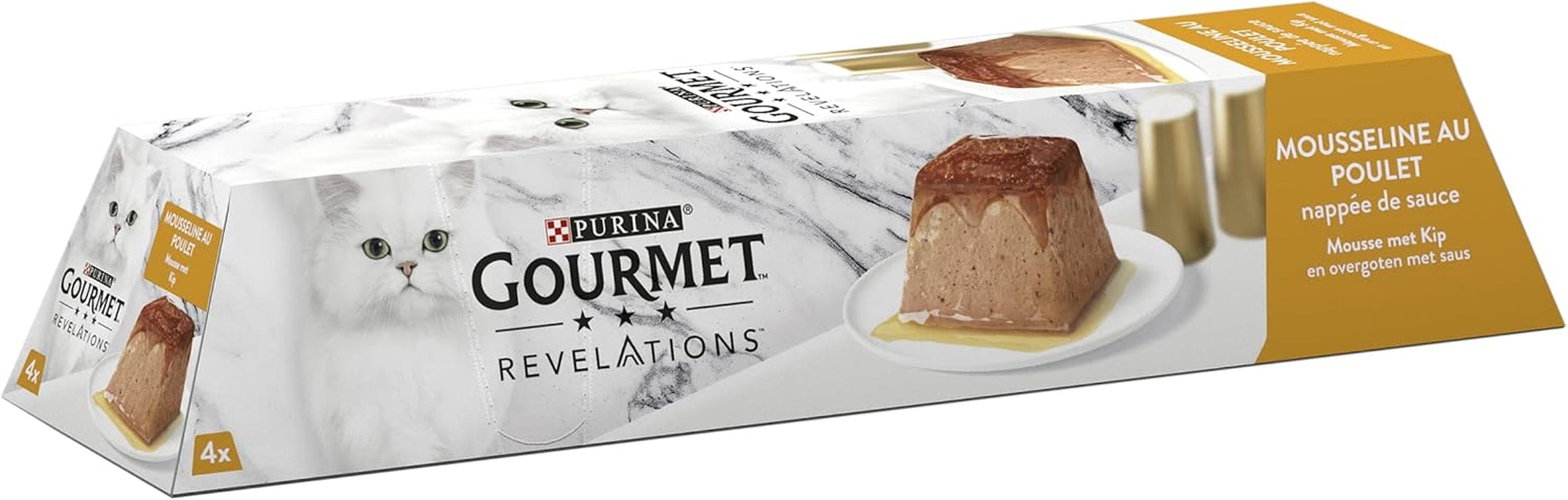 Revelations Musselin mit Huhn mit Sauce | Mahlzeiten für ausgewachsene Katzen | 4 x 57 g