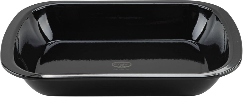 Dr. Oetker Back-Idee Kreativ Dessert- Und Auflaufform Aus Enamelle, 39,5 X 28 X 6,5 Cm – Hitzebeständig Bis 400°C, Schnittfest, Kratzfest, Induktionsgeeignet, Schwarz Formy i blachy do pieczenia Naty Shop