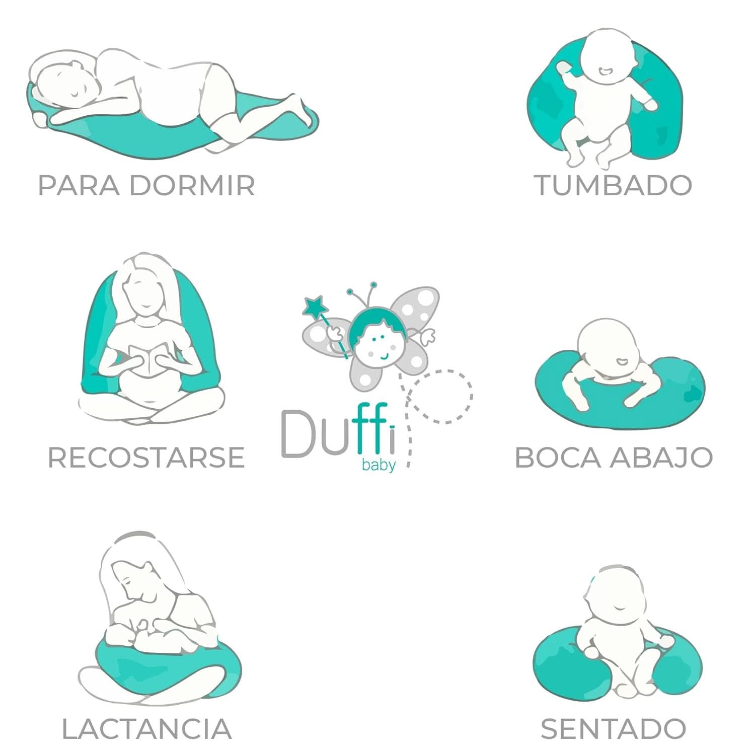 Poduszka do karmienia dla noworodków, XL, poszewka 100% bawełna, zdejmowana i nadająca się do prania, wypełnienie poliestrowe, motyw gwiazdek. Dodatki Żywność i karmienie piersią Bebe Naty Shop