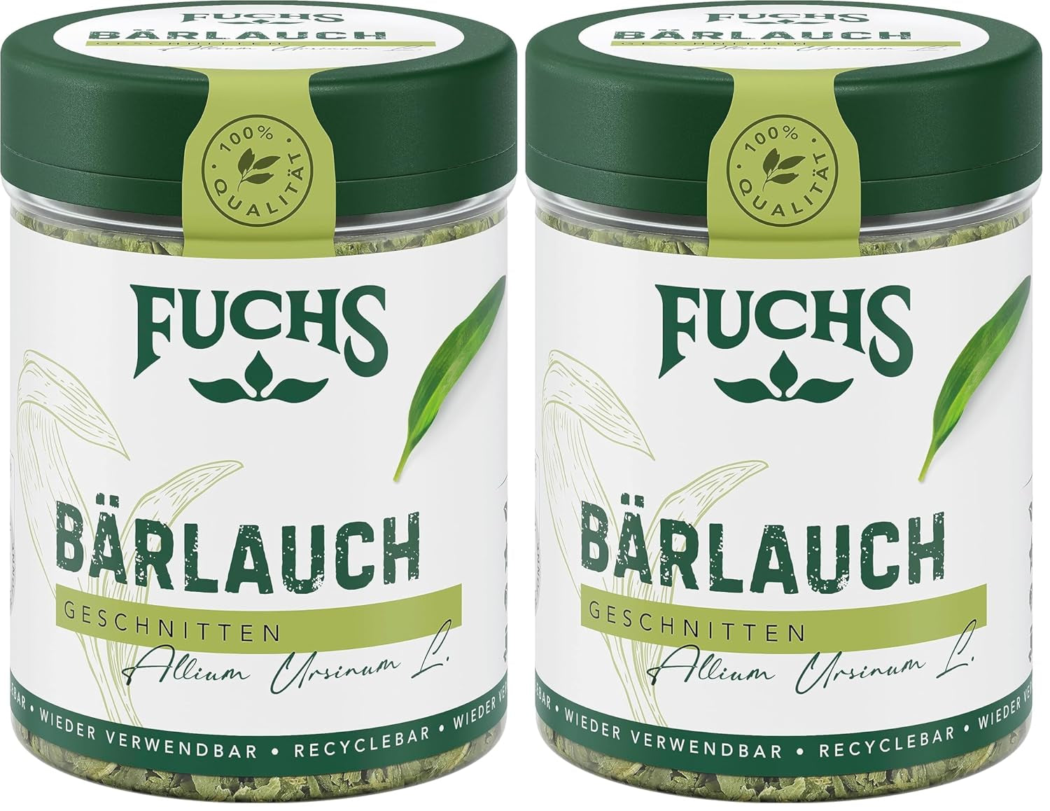 Fuchs Gewürze - Bärlauch geschnitten - würzige Schärfe für Quark-Dips, Frischkäse oder Risotto - naturalne składniki - 8 g w wiederverwendbarer, recyclebarer Dawka