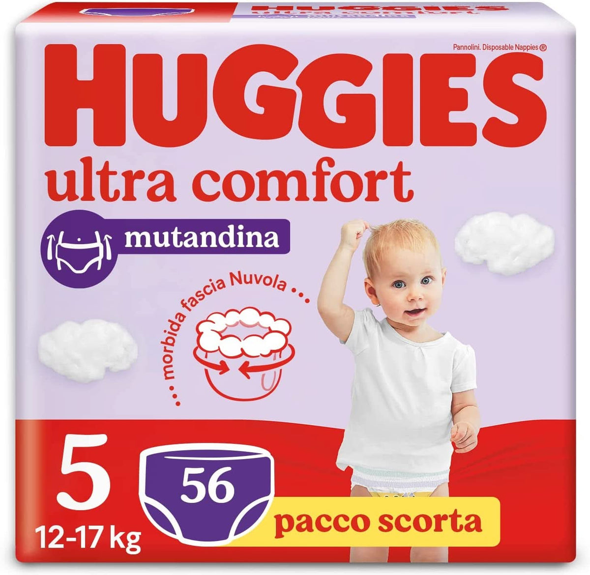 Spodnie do pieluszek Huggies Ultra Comfort Naty Shop, rozmiar 5 (zestaw 56 szt.)