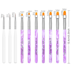 Nagel Pinsel Set, 10-Teilig Gelnägel Pinsel Nagellackstift Acrylpinsel Für UV Gel Nägel Acrylfingernägel Nailart Maniküre Nageldesign Zubehör