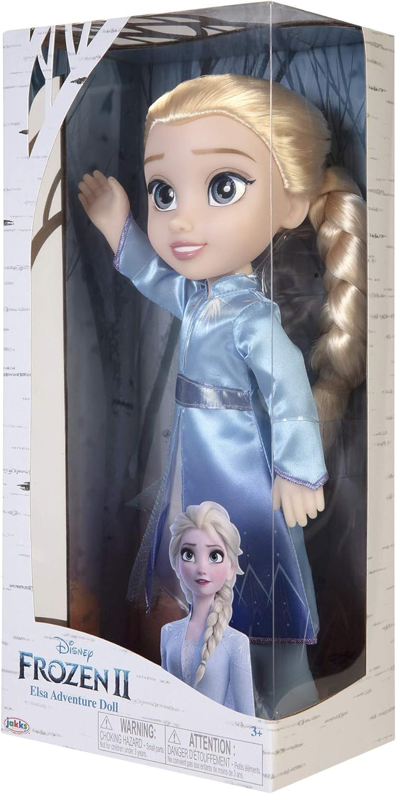 Păpușa Elsa de călătorie Disney Frozen 2, păpușă de 35 cm cu rochie inspirată din filmele cult, cizme și păr lung împletit pentru distracție suplimentară în joacă, pentru fete cu vârsta de 3 ani și peste