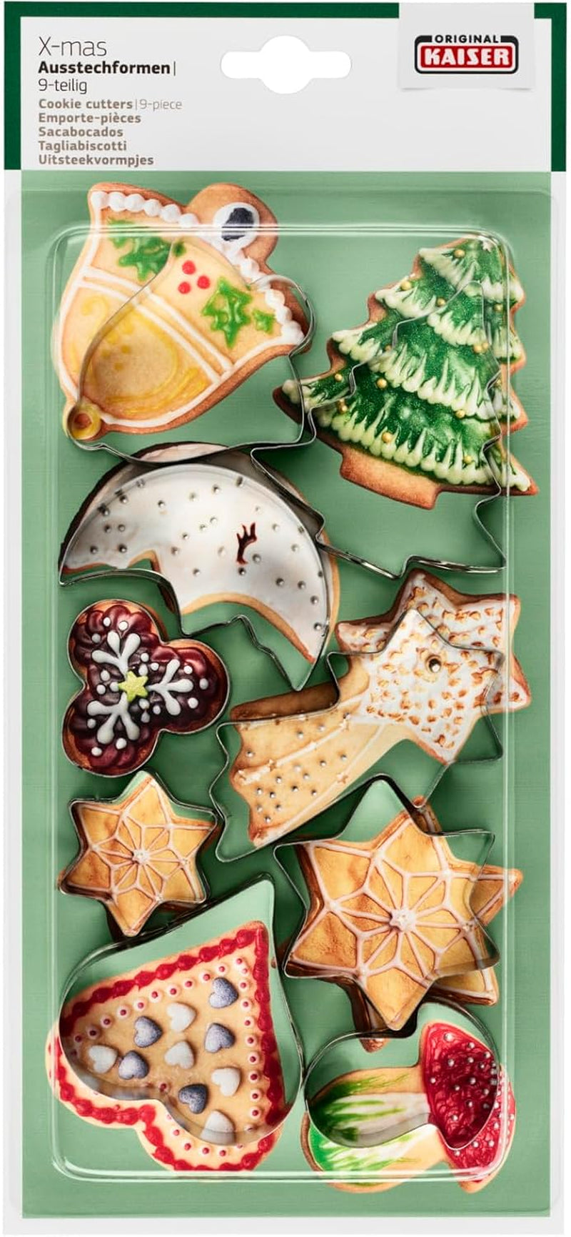 Formă de tăiat biscuiți originală Kaiser 2300612867, pentru decuparea fursecurilor, biscuiților, fondantului, tablei de oțel, argintii