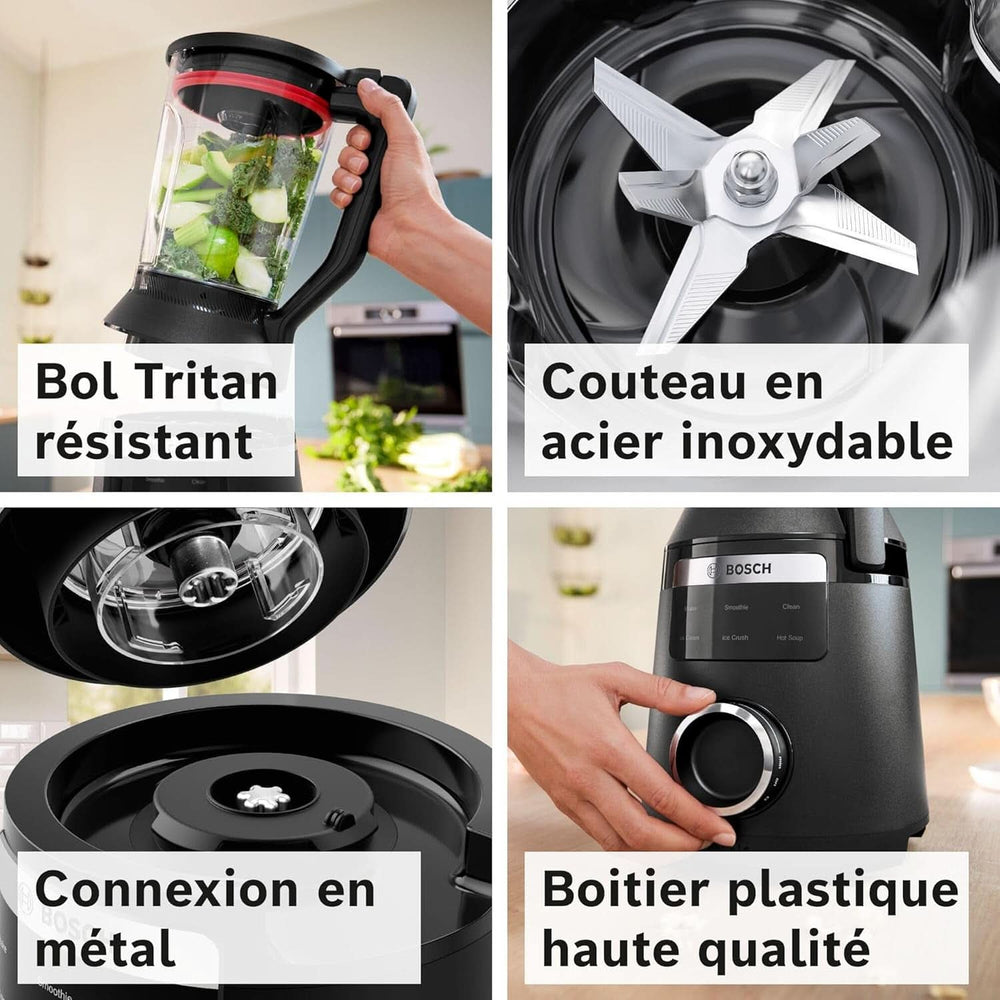 Mikser stojący Vitapower, seria 6, 1800 W, 6 programów, Prospeed Klingen, Tritan™-Krug, Schwarz, MMB6652B Kitchen Naty Shop