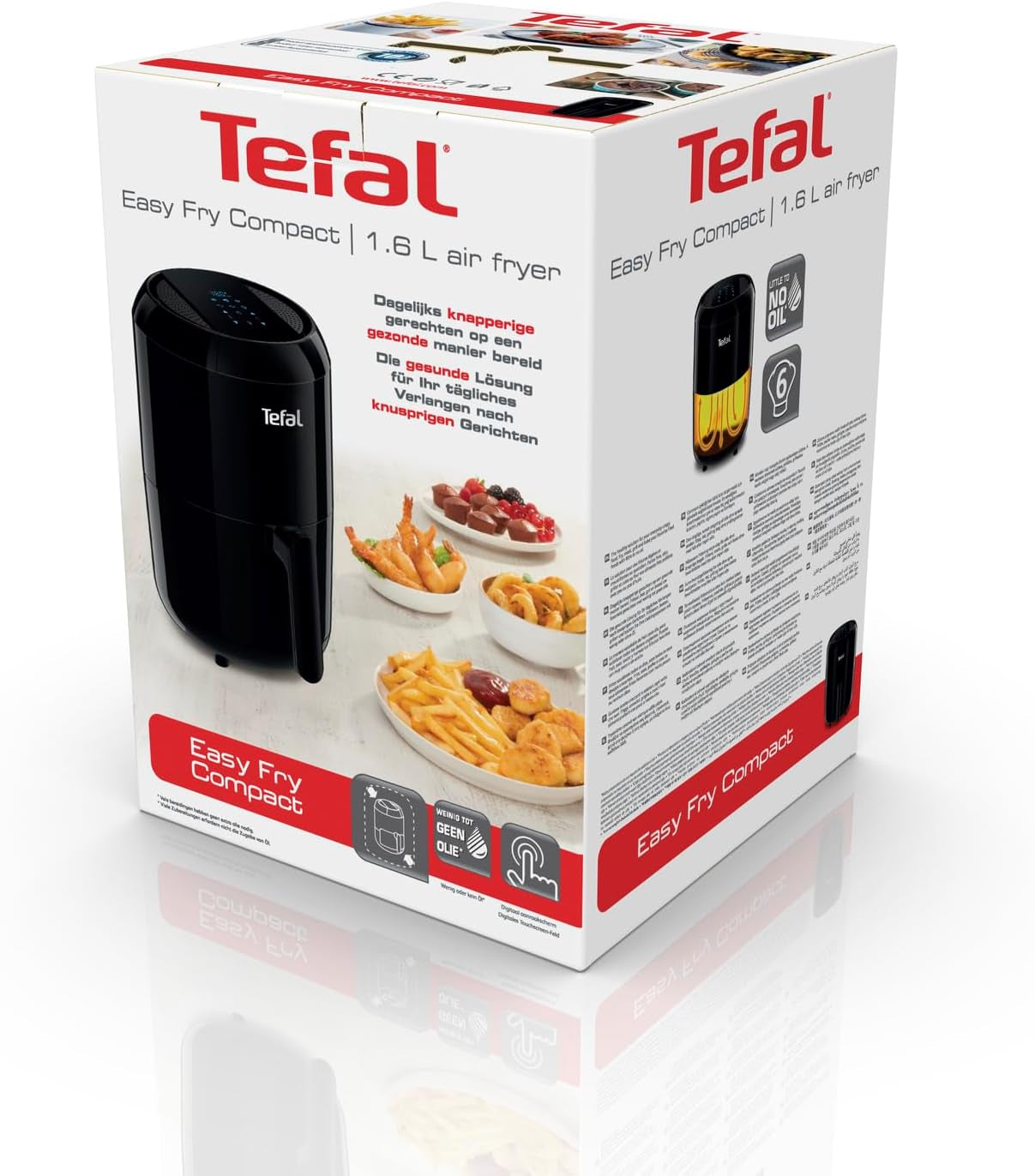 Tefal EY3018 Easy Fry Kompaktowa frytownica na gorące powietrze, 1,6 l, 6 programów gotowania Sprzęt AGD Naty Shop