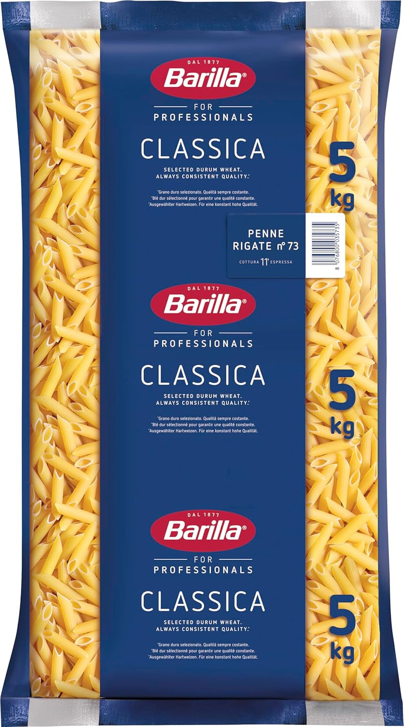 Penne Rigate Barilla Makaron z pszenicy durum n. 73 – Opakowanie 1 szt. (1x5kg)