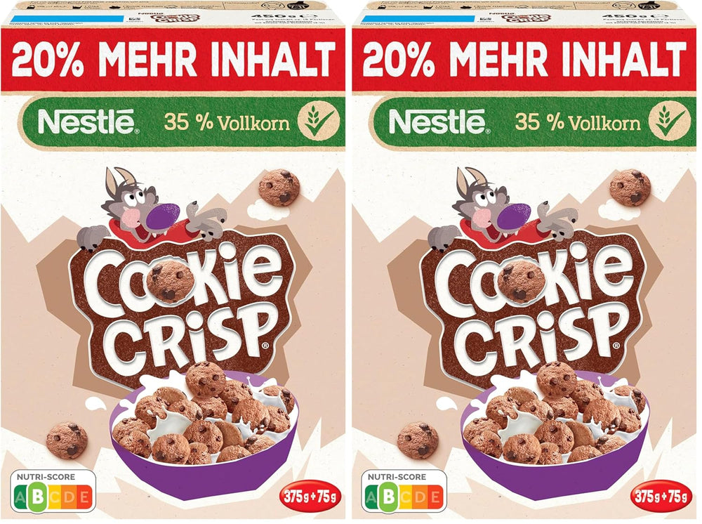 Nestlé Cookie Crisp (+20%), Pełnoziarniste ciasteczka śniadaniowe dla dzieci, opakowanie 1 szt. (1x450g)