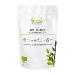 foodsetter Bio Haferdrink Pulver | Torba 500g | Haferpulver | Natychmiastowy Haferpulver | Jakość biologiczna | wegańskie | Bezglutenowe | Ohne Zuckerzusatz | 0,5 kg