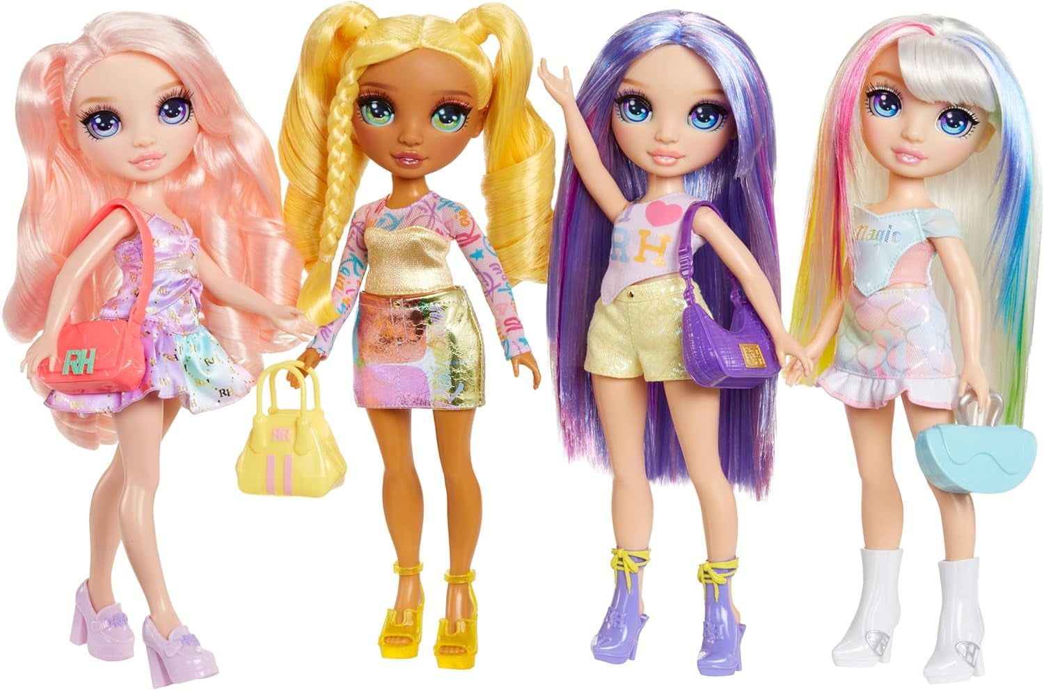 Păpușa Rainbow High My Fashion Style - Violet - 28 cm Păpușă la modă mov cu ținută atrăgătoare și geantă elegantă, pentru joacă, pozat, colecționare, pentru copii cu vârsta cuprinsă între 4 și 12 ani