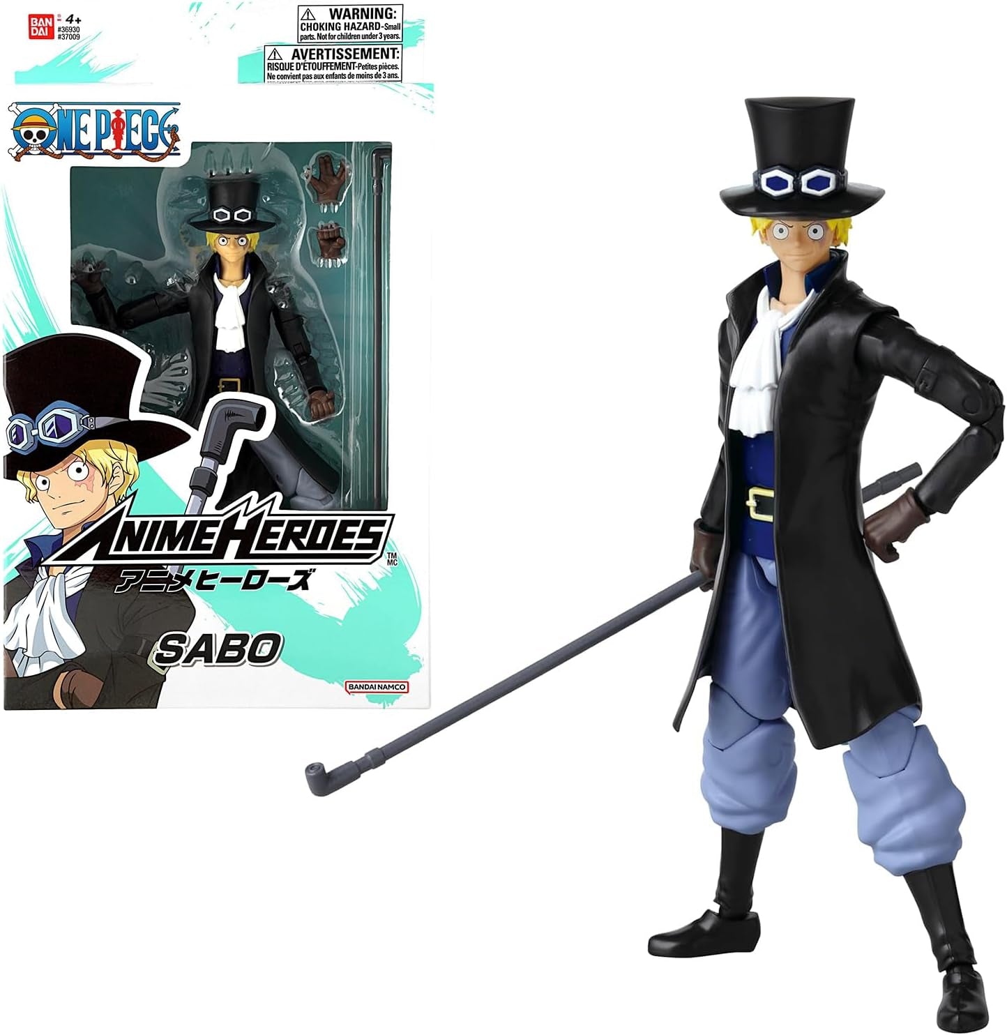 Bandai - Anime Heroes - One Piece Figure - Lorenor Zorro 17 Cm Three Sword Style - Licența oficială One Piece - Movable Manga Figure Zorro 3 Swords - Toy For Children From 4 Years - 37052 Action figures Naty Shop Sabo