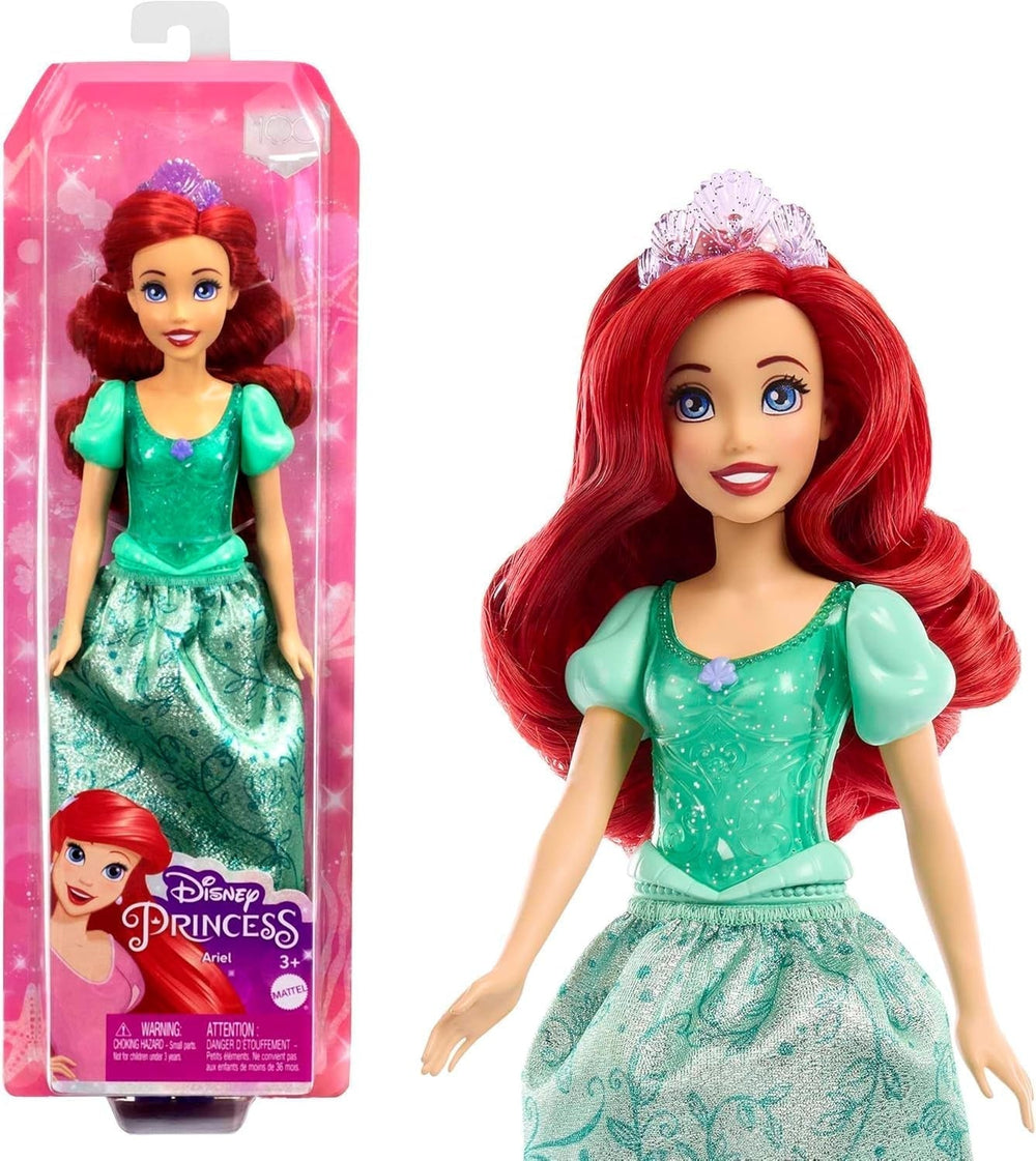 Mattel Disney Princess Zabawka Królewna Śnieżka Ruchoma lalka z błyszczącymi ubraniami i akcesoriami Prezent dla dzieci inspirowany filmami Disneya HLW08 Naty Shop Ariel Dolls