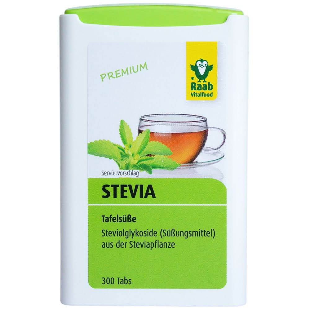 Raab Vitalfood Stevia Tabs, 300 tabletek, 18 gramów Słodziki Naty Shop