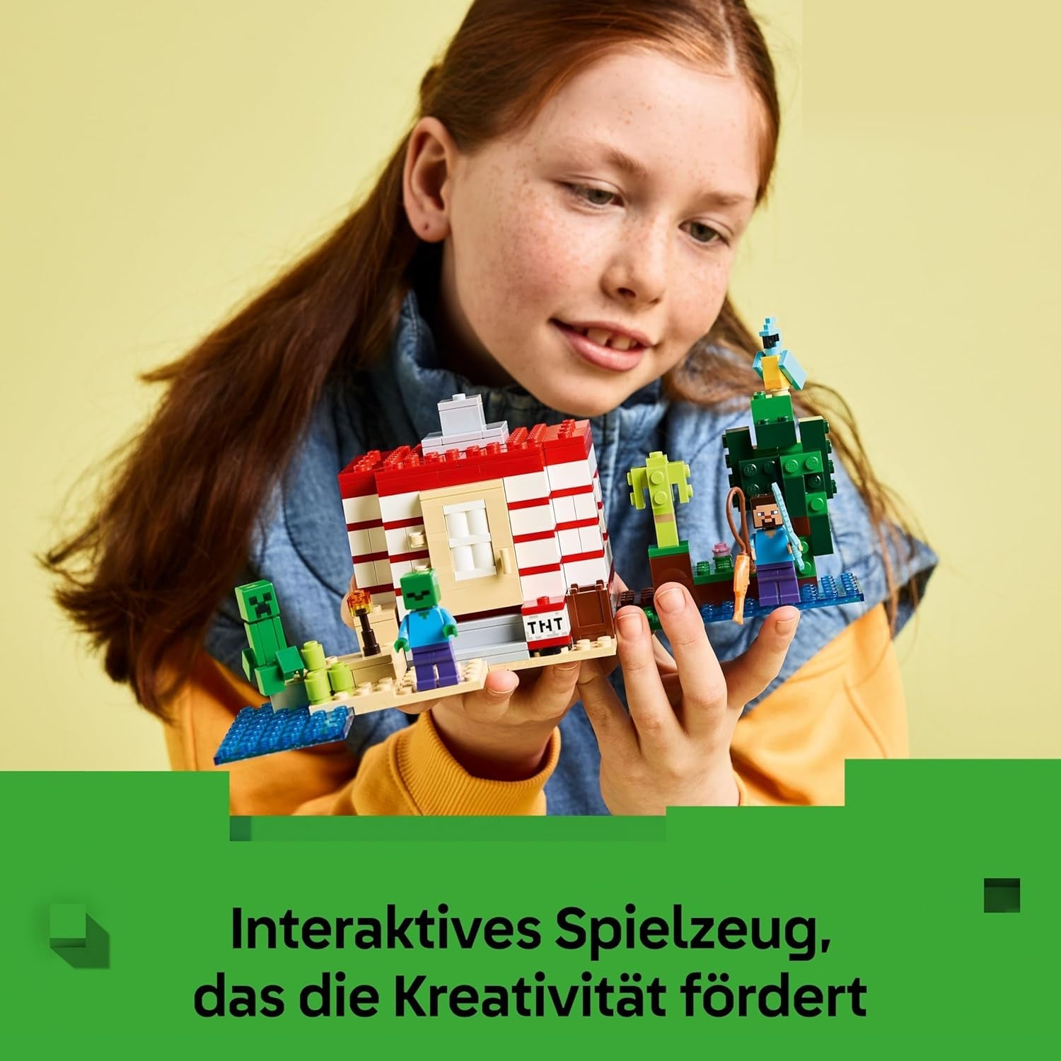 LEGO Minecraft Das TNT-Dschungelhaus - Gamer Spielzeug für Kinder - Interaktives Spielset mit Boot, Steve-, Creeper- und Zombie Minifiguren - Gaming Geschenk für Mädchen & Jungen ab 8 Jahren - 21275