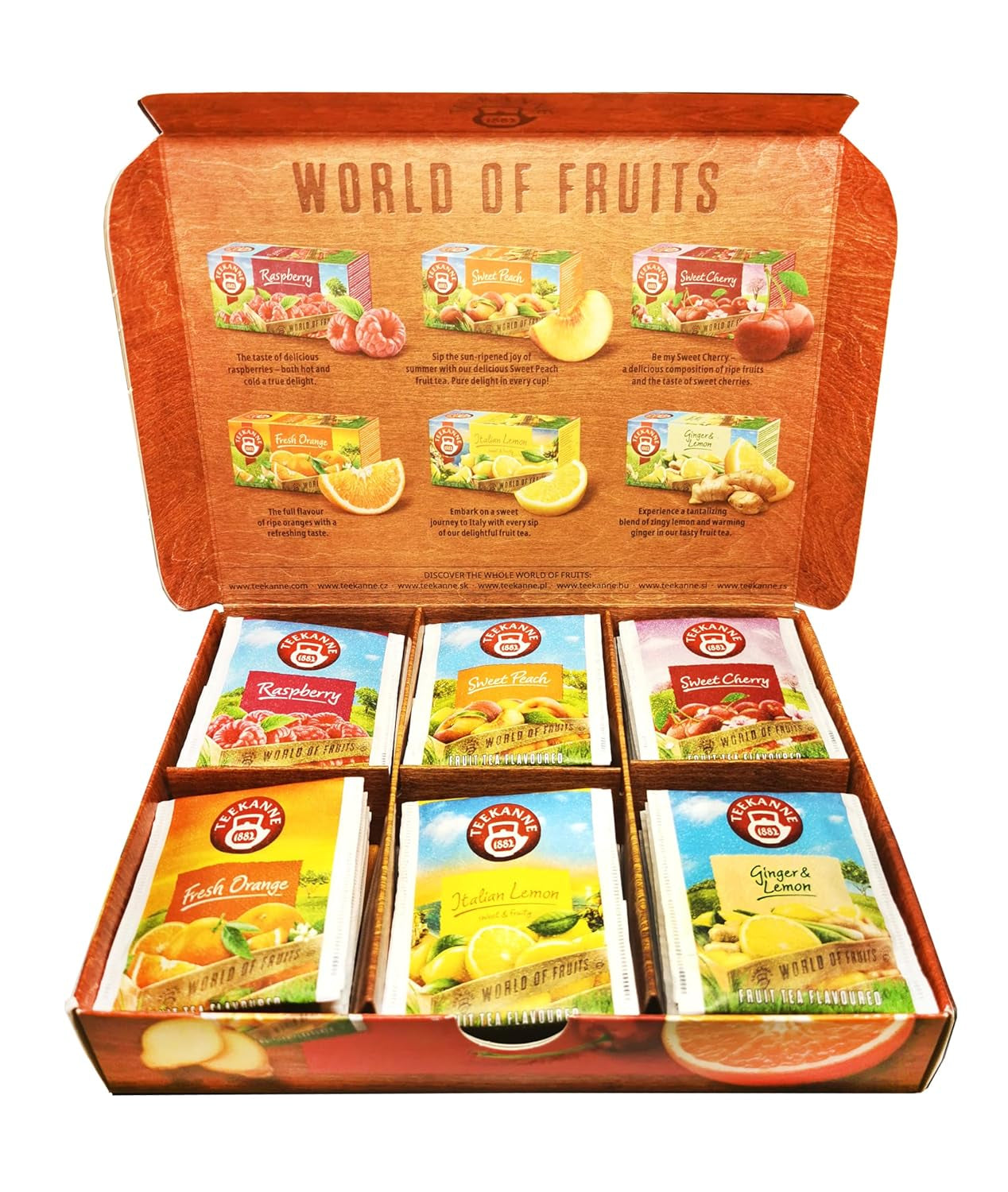 Teekanne World of Fruits (EDIȚIE NOUĂ) - Cutie cu selecție de ceaiuri de fructe - 6 arome * 5 pliculețe