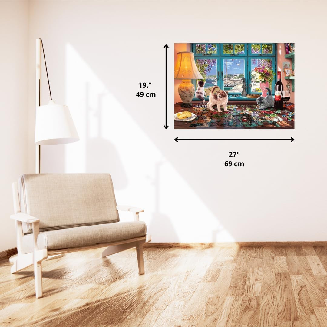 Schmidt Spiele 58344 Przy stole z puzzlami, puzzle 1000 elementów Puzzle Naty Shop