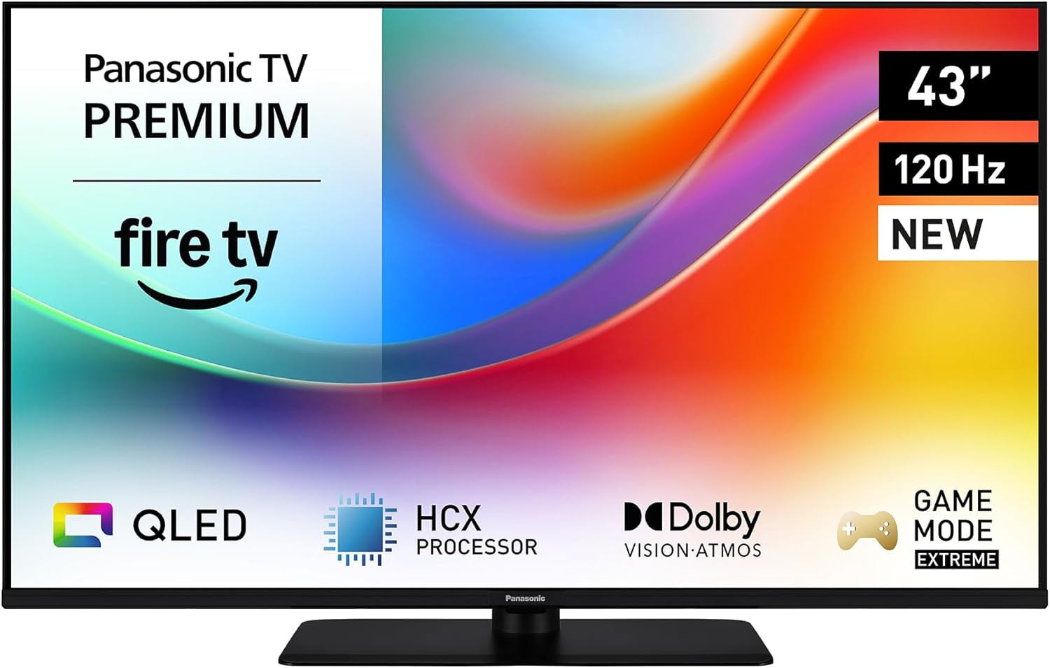 Televizor Panasonic Premium TV-50W85BEZ, seria W85B, 50 inch, televizor inteligent QLED 4K Ultra HD, 2025, 120 Hz, Fire TV, Dolby Vision și Atmos, mod Joc Extrem, Alexa, asistență Apple, Bluetooth, negru