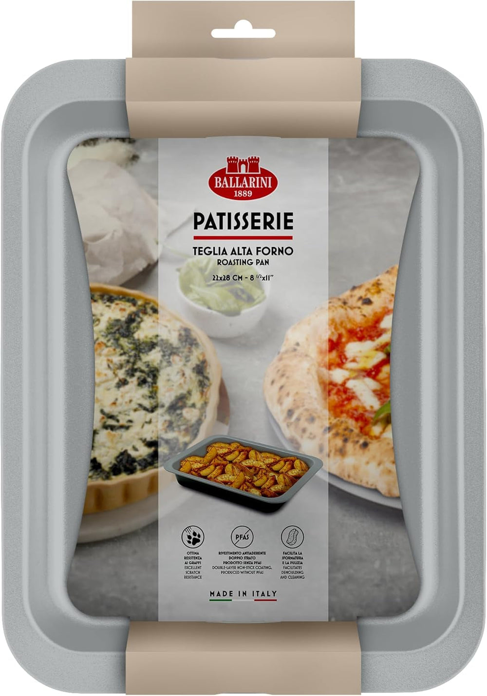 Ballarini, Blacha do pieczenia, różne modele Formy i blachy do pieczenia Naty Shop Szary Wysoka blacha do piekarnika 22 x 28 cm