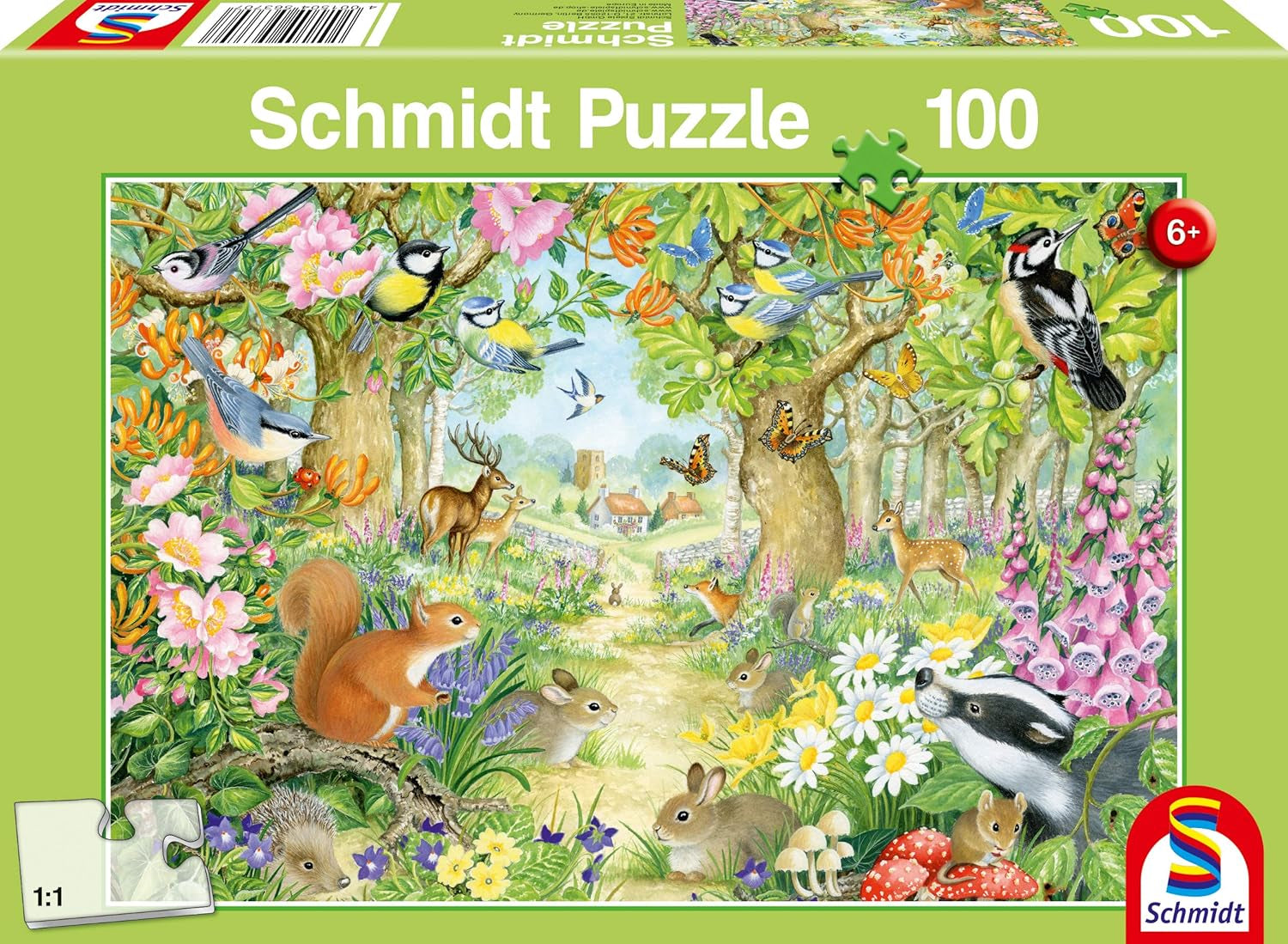 Schmidt Spiele 56370 Animale în pădure, puzzle pentru copii, 100 piese Puzzle Naty Shop Titlu implicit