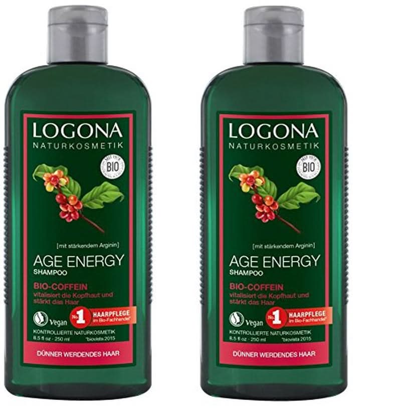 LOGONA Kosmetyki Naturalne, Szampon, wegańska formuła z organiczną kofeiną, 250 ml Prysznic i kąpiel Naty Shop 500 ml