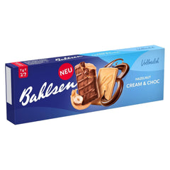 Bahlsen Cremă de alune și ciocolată, 100g, Biscuite crocante cu umplutură de cremă de alune și ciocolată cu lapte (1 x 100g)