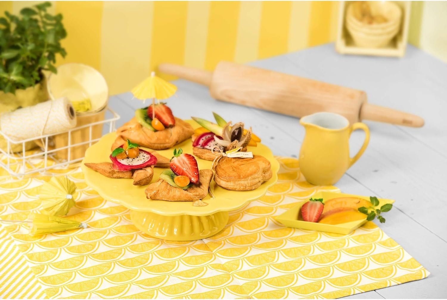 Oryginalny Kaiser Classic Nudelholz 47 x 6,5 cm, Teigroller, Wellholz, Buchenholz, Leichtlauf-Gleitlager, breite Ausrollfläche, beżowy