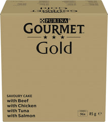 Hrană umedă pentru pisici Gourmet Gold Refined Ragout, mix variat, pachet de 96 (96 x 85g)