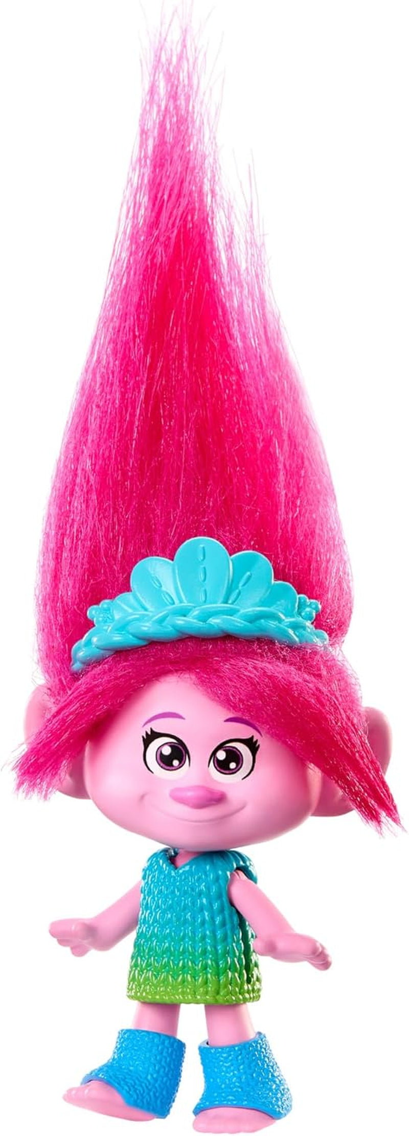 Mattel DREAMWORKS TROLLS Together Strong - păpuși Queen Poppy, Viva, Branch, Guy Diamond cu Tiny Diamond cu păr de pluș și 5 articulații, pentru copii de la 3 ani, HNF07 Papusi Naty Shop Regina Poppy