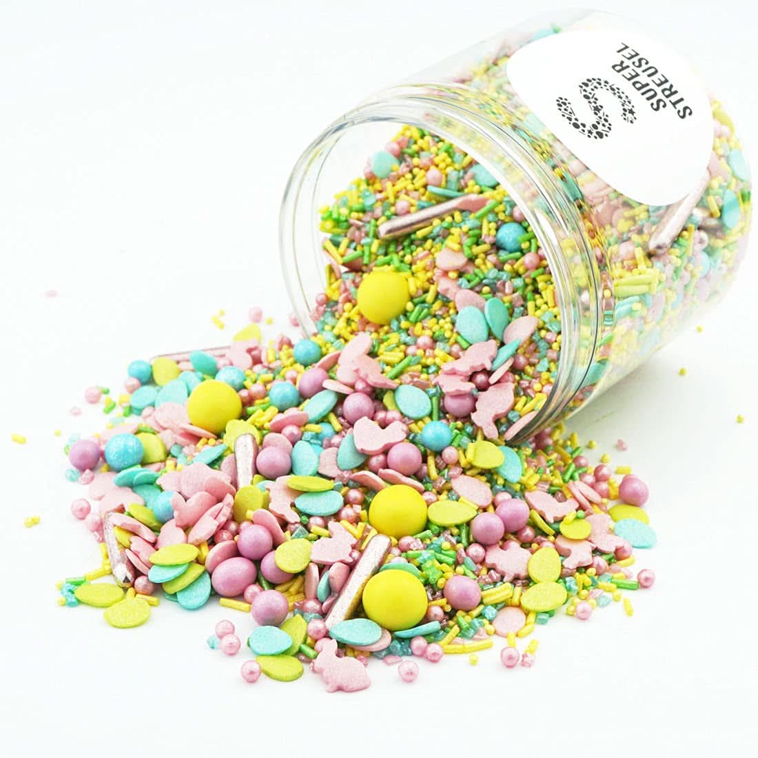 Super Sprinkles, Hopplatihopp, Posypka z motywami wielkanocnymi, 90 gramów Naty Shop 180 gramów