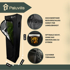 Namiot do uprawy o wymiarach 40x40x160 cm z systemem zarządzania kablami, okienkiem, metalową ramą, tkaniną 1680D, torbą na akcesoria do uprawy - pudełko do uprawy w pomieszczeniach - najlepsza szklarnia do rozmnażania roślin