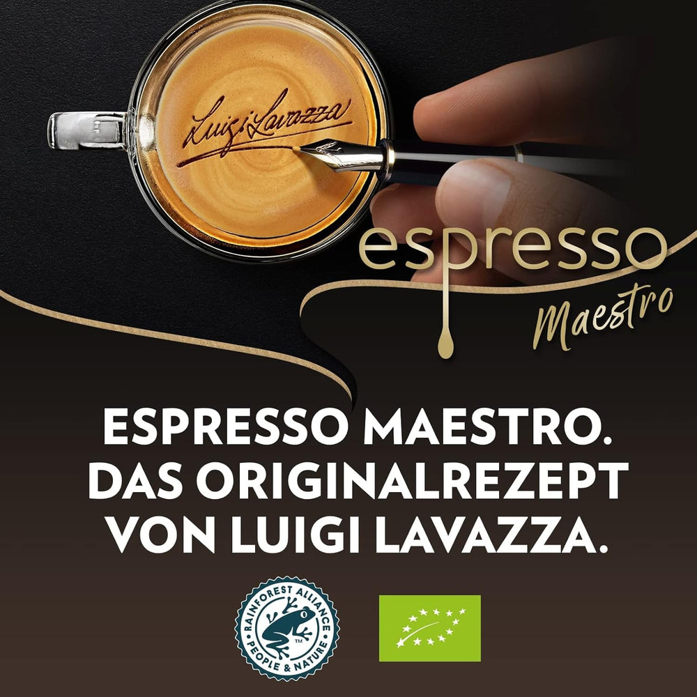 Lavazza Espresso, kawa ziarnista do ekspresów, zrównoważony i aromatyczny smak owoców i kwiatów, 100% organiczna Arabika i Robusta Coffee Naty Shop