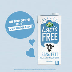 Arla LactoFREE Laktosefreie Haltbare Milch 3,5% Fett | 10 x 1L | echter Milchgeschmack, weniger süß | bogaty w wapń i witaminę B12