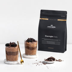 Nocna Owsianka z Białkiem | Ciemna czekolada i malina | Śniadanie wysokobiałkowe | Przekąska o niskiej zawartości cukru | Płatki owsiane o niskim IG | 500g