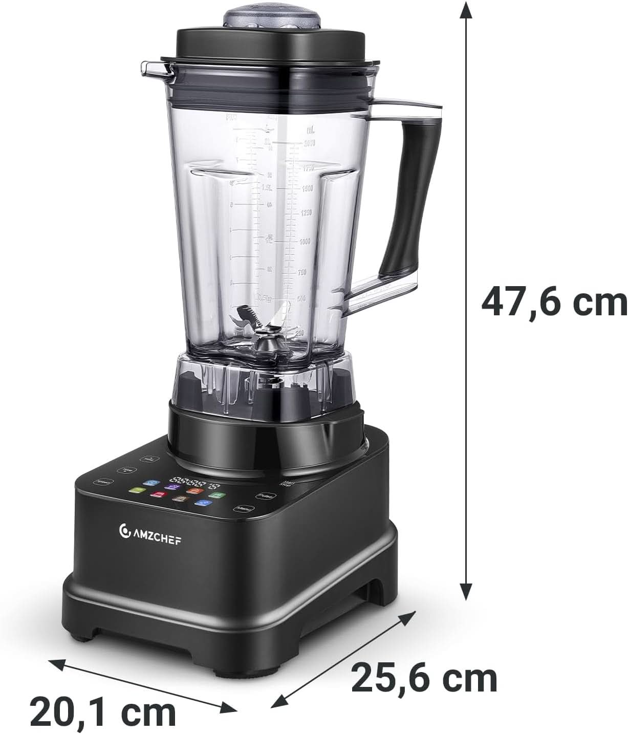 Blender AMZCHEF, 8 inteligentnych menu i 10 prędkości, ekran dotykowy LCD Kitchen Naty Shop