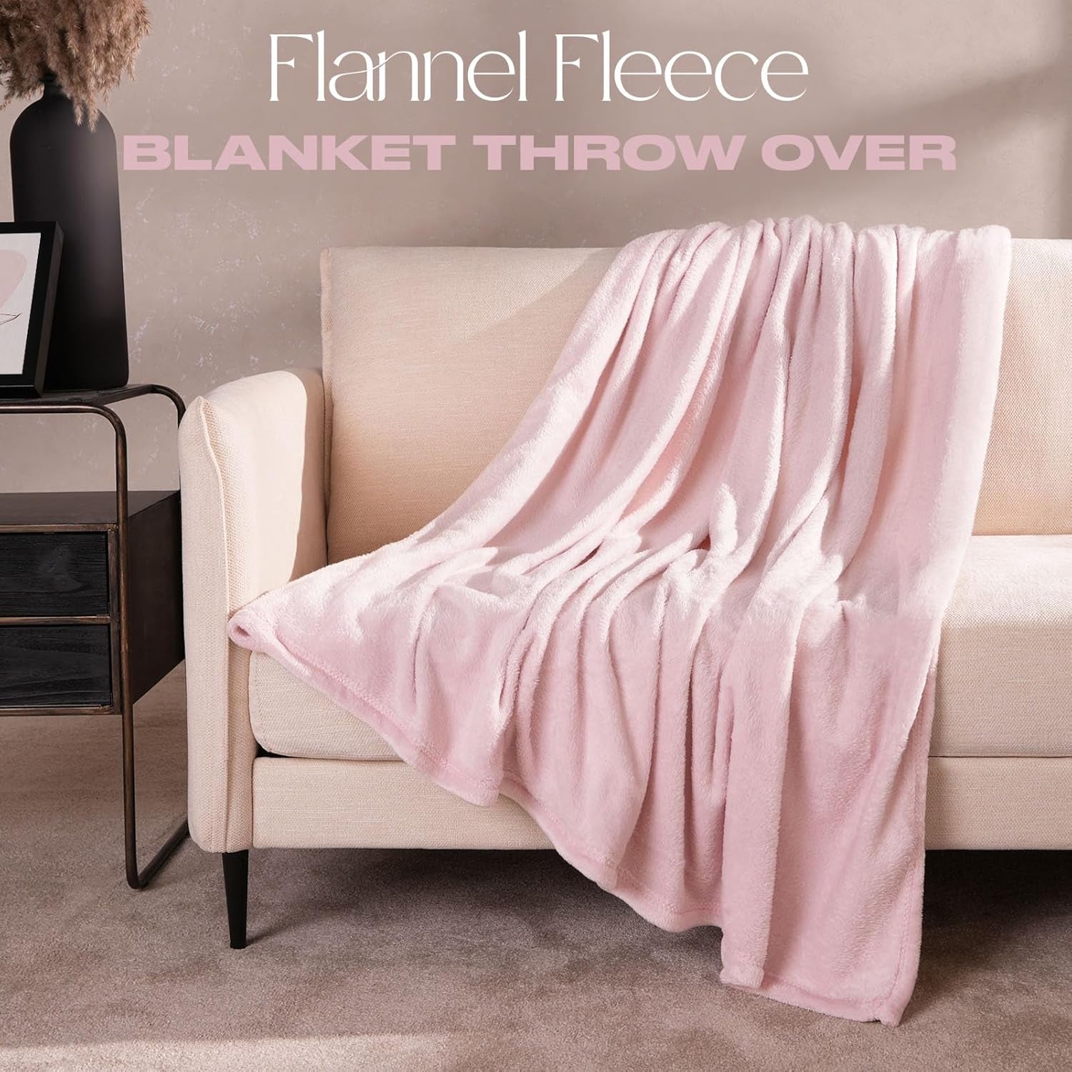 Flanelowy koc Brentford's, wyjątkowo miękki, duży, puszysty, ciepły, narzuta do sypialni, łóżko pojedyncze, sofa, kanapa, różowy - 120 x 150 cm Łóżka i koce Beuche den Brentfords-Store