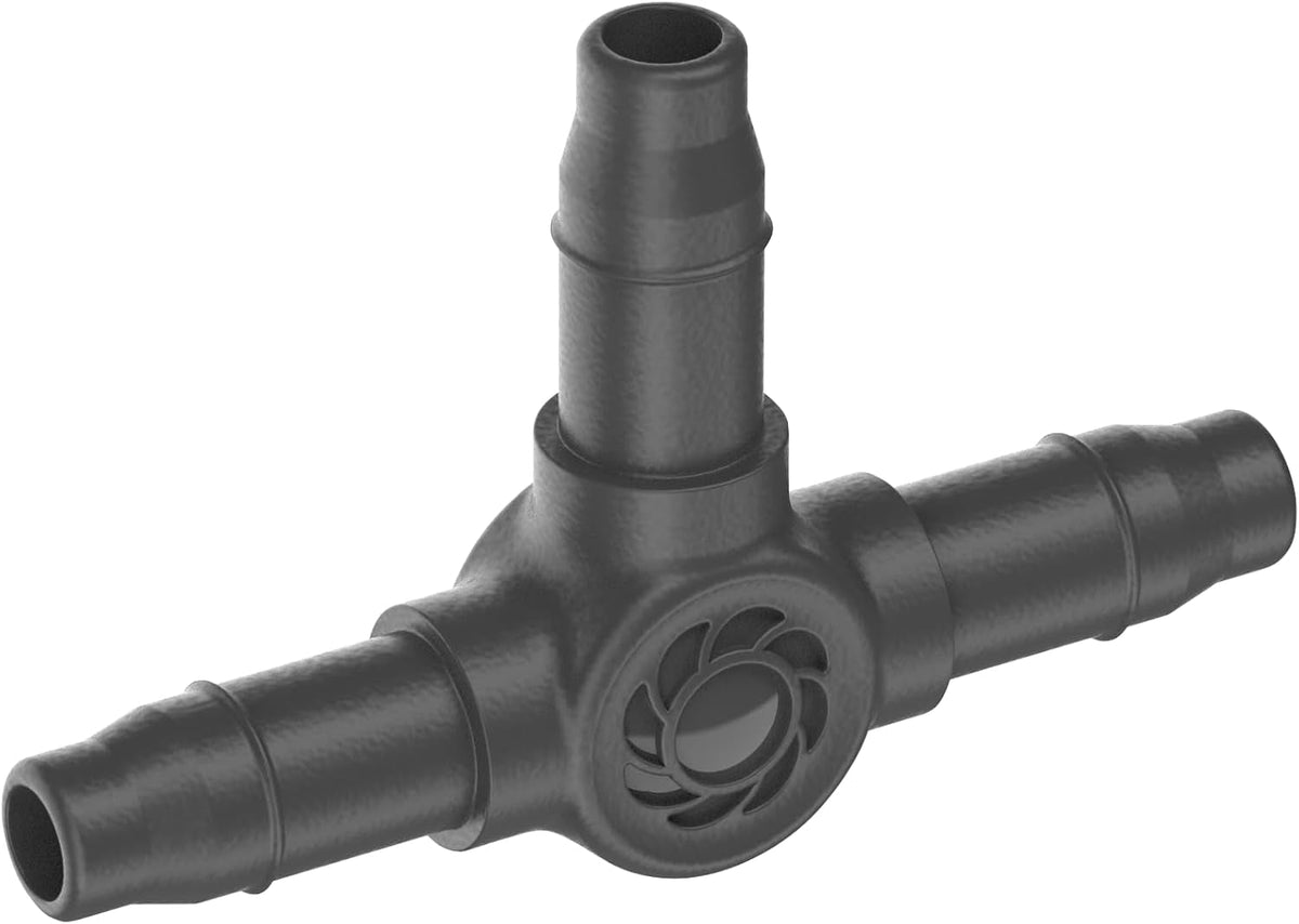 Piesă în T pentru sistemul de irigare Gardena Micro-Drip 4,6 mm (3/16 inch): Accesoriu pentru ramificarea distribuției și a liniilor de picurare, pentru instalare fără îndoiri, cu tehnologie de conectare Easy & Flexible (13211-20)