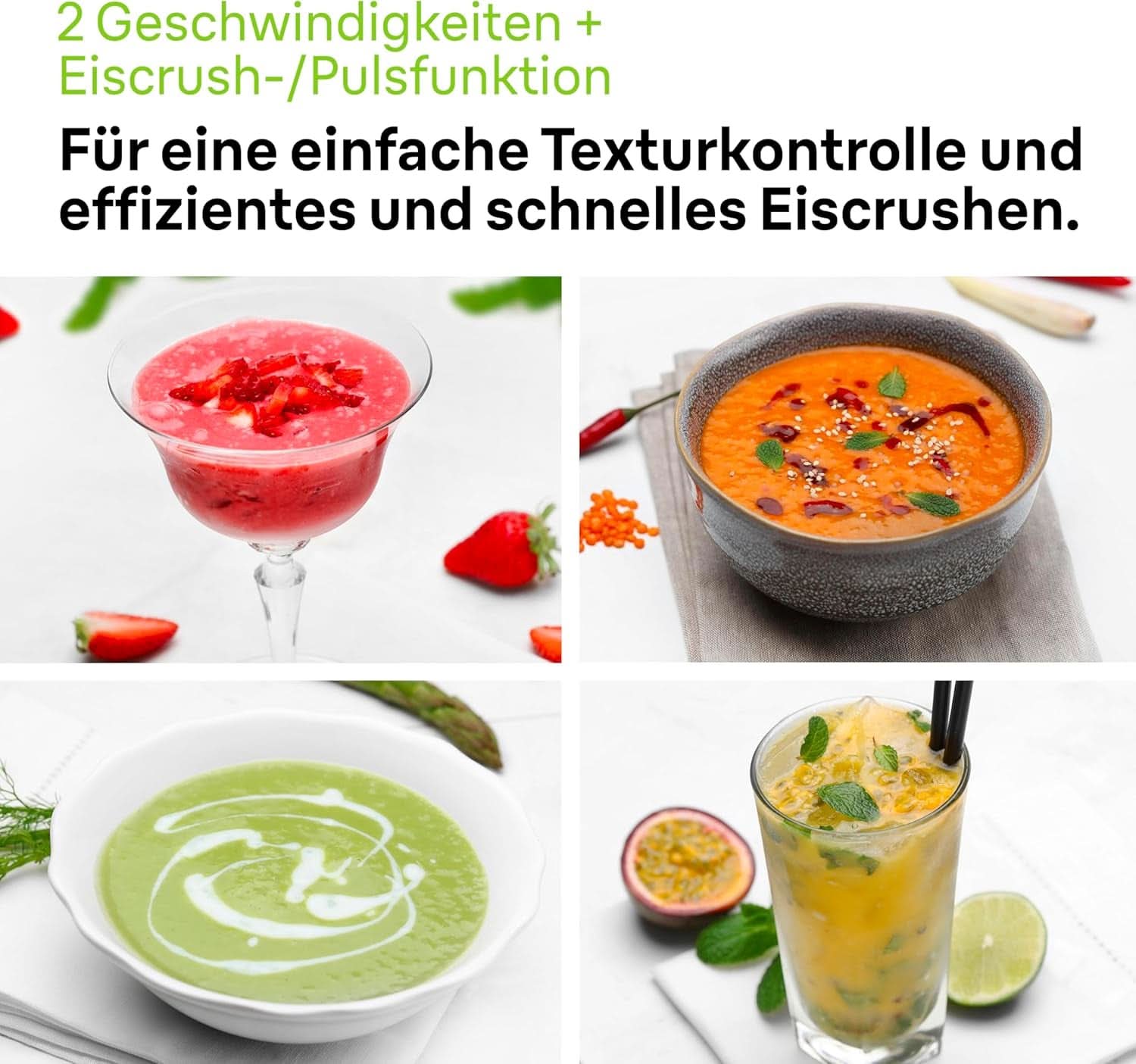 Braun Powerblend 1 JB1050WH - Mikser stojący Mit 1,5 L Glas-Mixaufsatz, Küchenhelfer Zum Zerkleinern, Pürieren & Mixen, Funkcja kruszenia lodu, 2 Geschwindigkeiten, 600 Watt, Weiß Kitchen Naty Shop