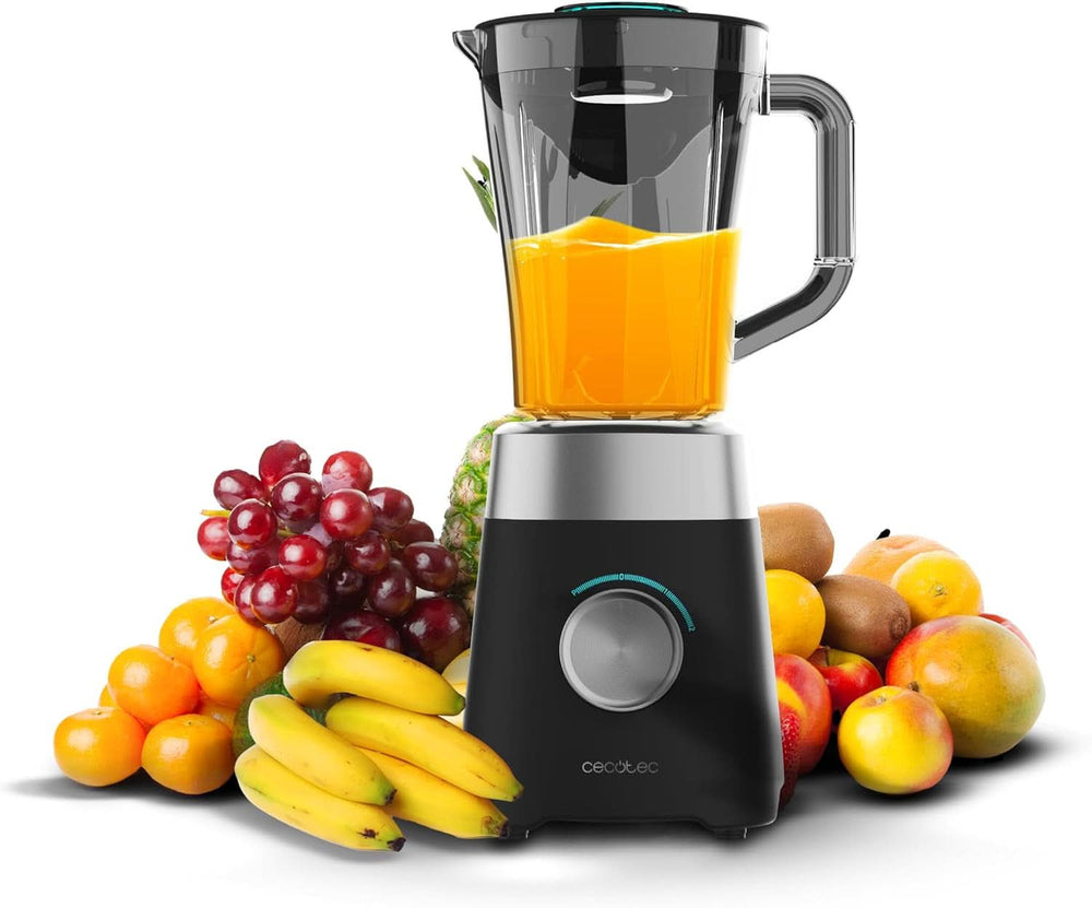 Cecotec Standmixer Power Black Titanium 2200MAX Smooth, 2200 W Maximale Leistung, 6 Klingen Aus Edelstahl, Ice-Crush-Funktion, Turbo- Und Smoothie-Funktion, Autoclean-Funktion Bucatarie Naty Shop Schwarz 1300 W | 1,5 L | Kunststoff