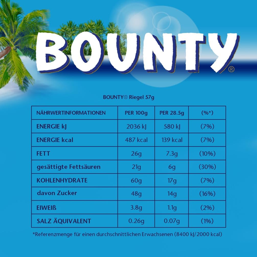 Bounty Batony Czekoladowe O Smaku Czekolady Kokosowej 24 Batony w Paczce (24 x 57g)