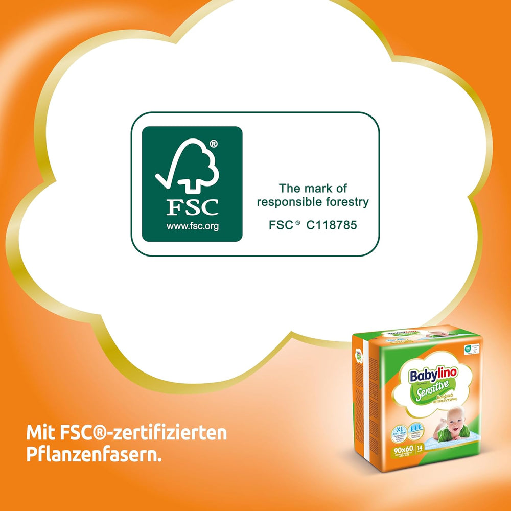 Chusteczki nawilżane wrażliwe, 90 x 60 cm, wyjątkowo chłonne, 14 sztuk