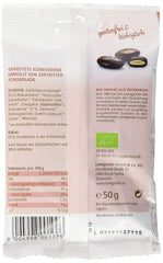 Landgarten Organiczne pestki dyni w ciemnej czekoladzie - Wegańska przekąska czekoladowa z pieczonymi pestkami dyni - źródło magnezu - 1 x 50g