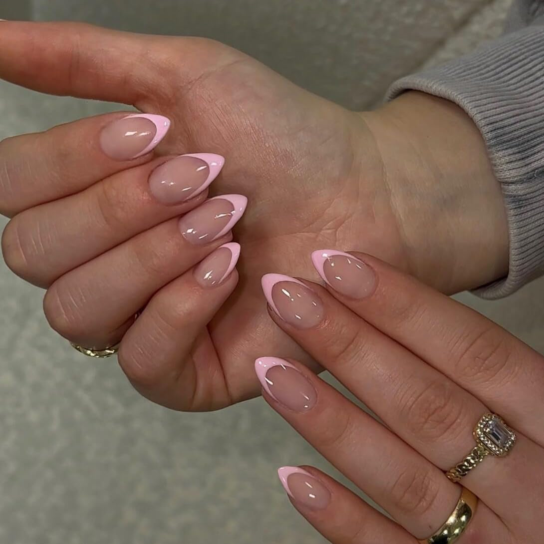 Unghii lungi cu vârf franțuzesc, aurii, cu sclipici, de lipit pe unghii lungi și pătrate, set unghii false cu vârf franțuzesc strălucitor, unghii artificiale pătrate pentru femei, 24 de bucăți