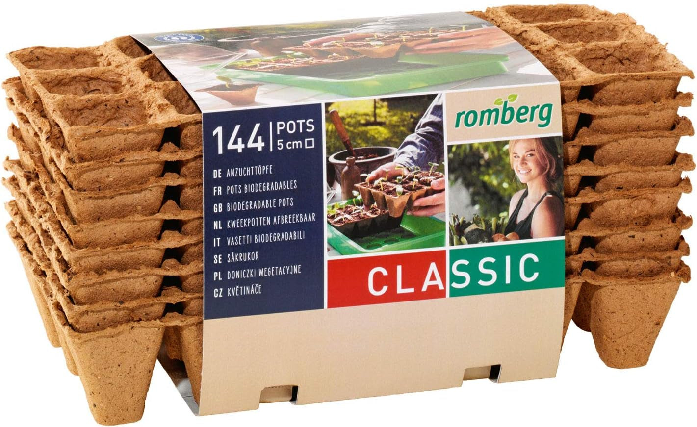 Ghivece pentru răsaduri de cocos Romberg 10091100 (ghivece pentru plante) Classic - 6 cm, rotunde, fără turbă, biodegradabile, 26 bucăți
