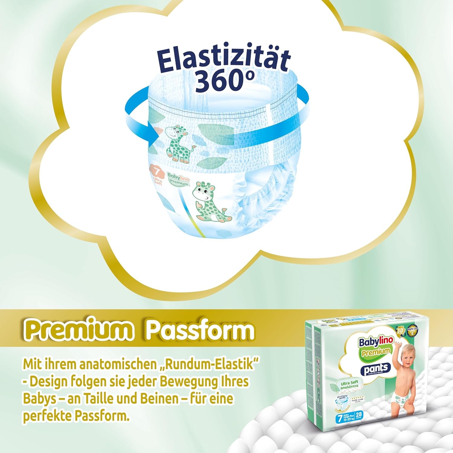 Spodnie Premium, rozmiar 7, filtr Ultra Soft, XL Plus (15-25 kg), 28 sztuk