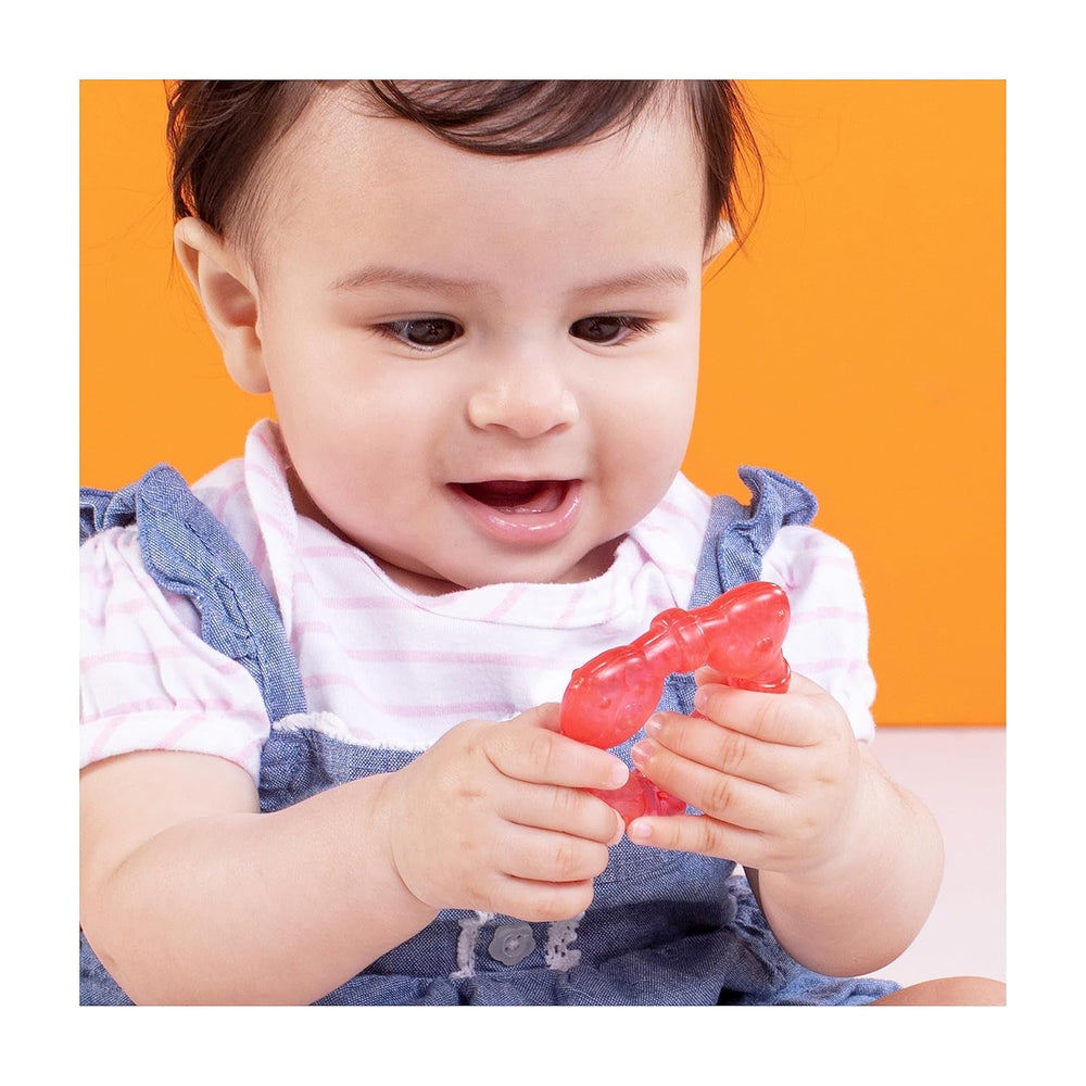 Inele de dentiție Bright Starts Stay Cool, răcoritoare, turcoaz/albastru/roșu, ușor de ținut în mână, tehnologie de răcire de lungă durată, fabricate din silicon, fără BPA