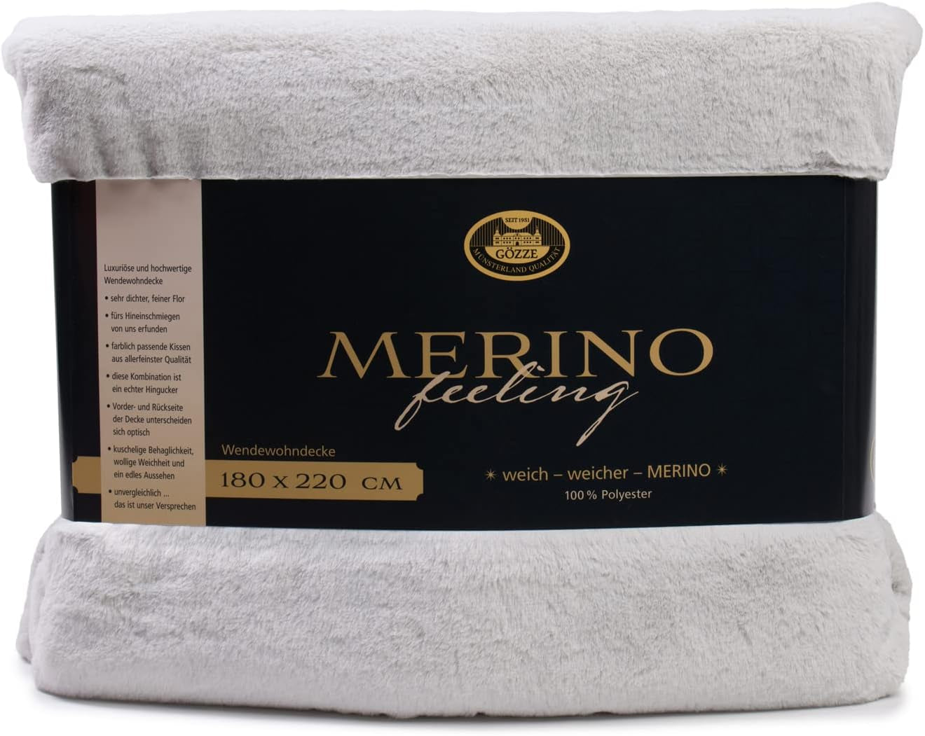 Gözze - Wygodny koc, dwustronny, o dużej gęstości 600 G/M², 150 x 200 cm - Ciemnozielone łóżka i koce Besuche den GÃ¶zze-Store srebrny 180 x 220 cm