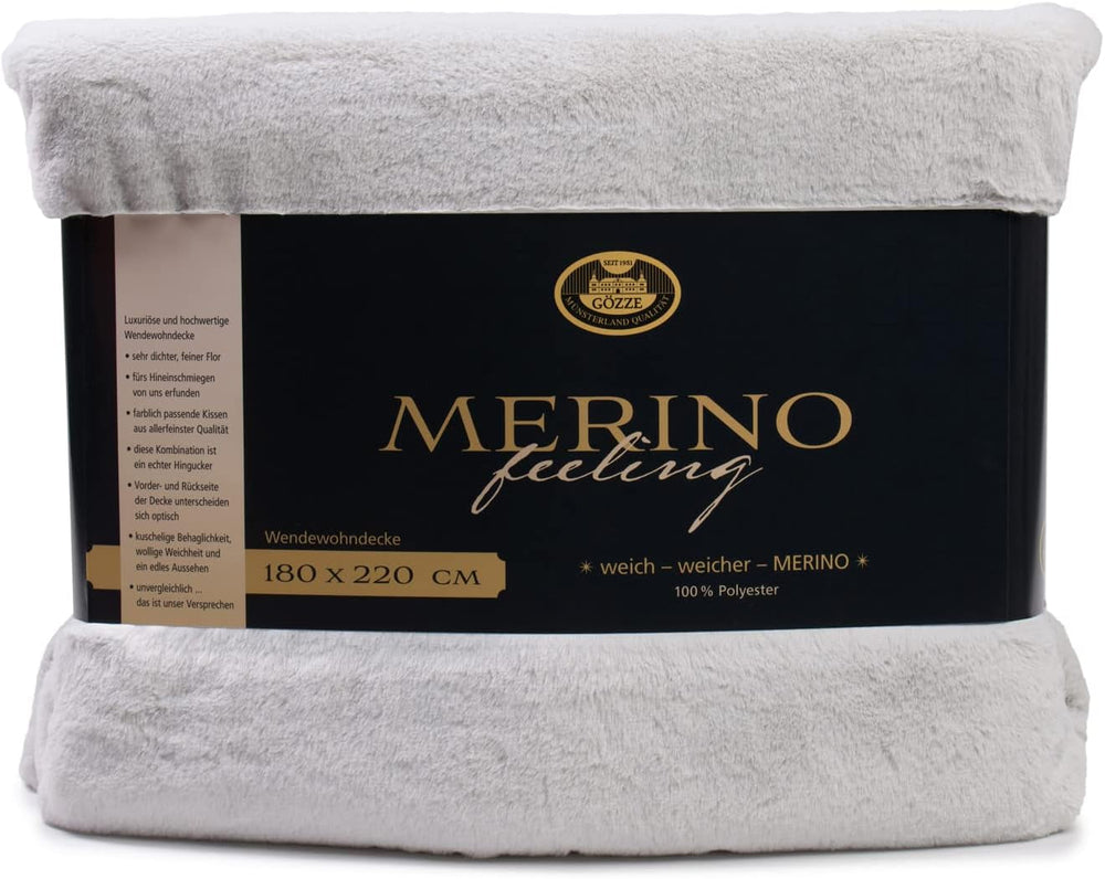 Gözze - Wygodny koc, dwustronny, o dużej gęstości 600 G/M², 150 x 200 cm - Ciemnozielone łóżka i koce Besuche den GÃ¶zze-Store srebrny 180 x 220 cm