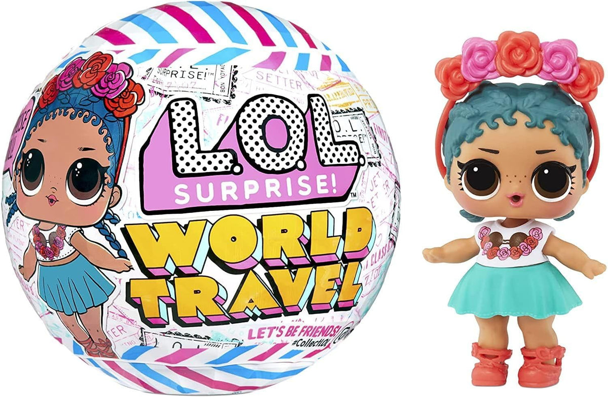 LOL Surprise! World Travel Tots - Păpușă la modă cu 8 surprize - Mesaj secret, modă, accesorii și multe altele - Colecționabilă, sortiment aleatoriu - Cadou pentru copii cu vârsta de 4 ani și peste