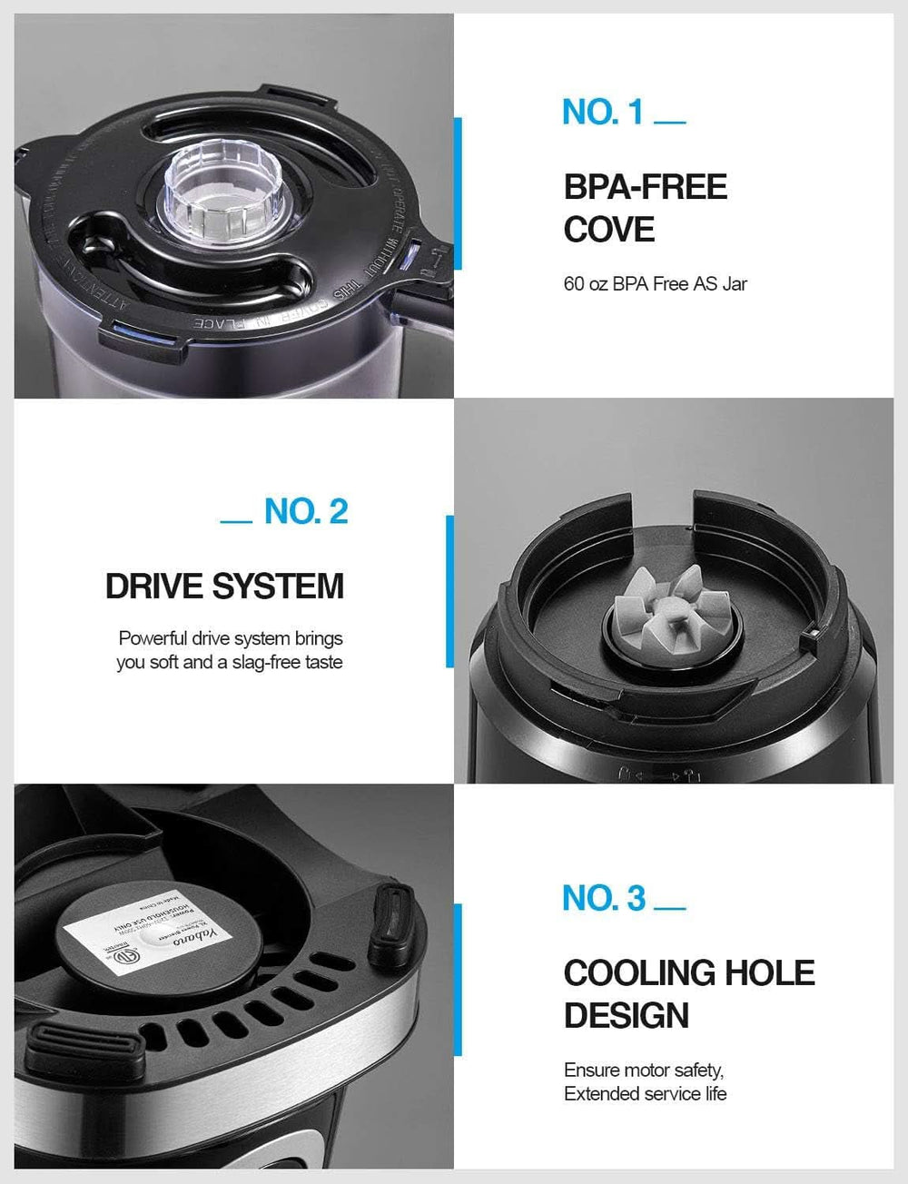 Mixer, Standmixer Mit 4 Klingen Mixer Für Smoothies, Milchshakes Und Säfte,Blender Mit Edelstahlklingeneinheit, Sicherheitsschalter Bucatarie Naty Shop