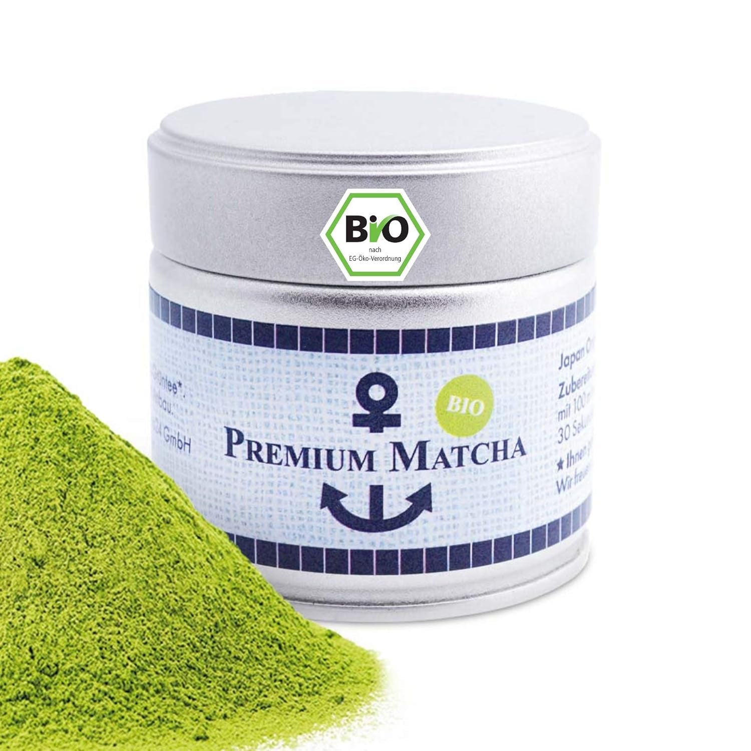 Matcha bio premium din Japonia, calitate ceremonială, fără pesticide, pulbere extrafină în cutie de 30 g, aromă intensă și delicată de ceai verde, potrivită pentru latte, smoothie, calitate ceremonială